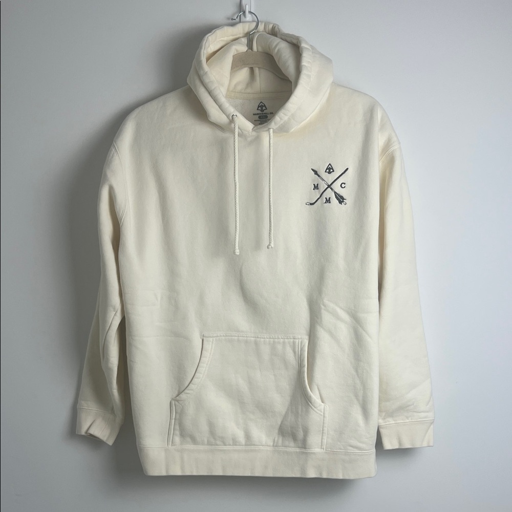 March & Mill Co. Men's XXL Cream Hockey Hooded Kangaroo Pocket Sweatshirt